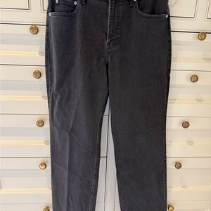 Everlane High-Rise Straight Jeans — Washed Black